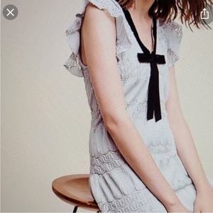 Eva Franco Velvet Trim Lace Dress